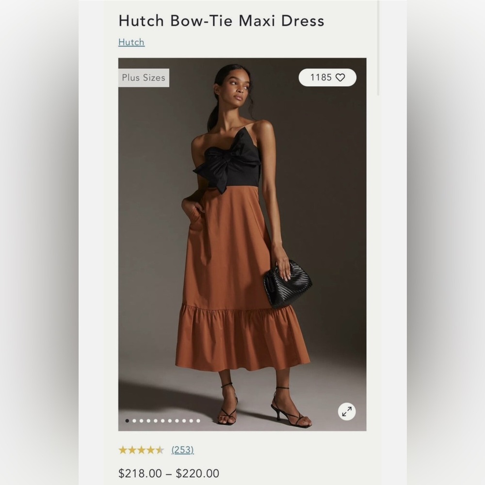 Anthropologie Hutch Bow Tie Maxi Dress - Picture 2 of 10